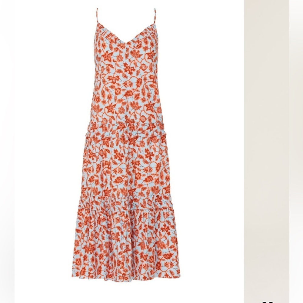 Derek Lam Collective floral midi v neck dress. - Picture 4 of 9